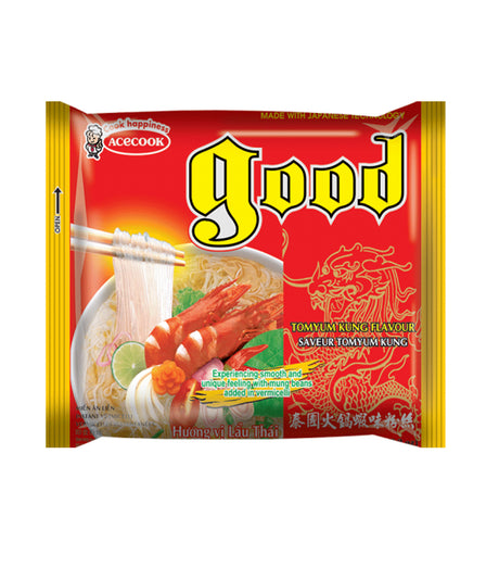 Packaging for Acecook Instant Mung Bean Vermicelli in TomYum Kung Flavour, displaying the product and its name prominently.