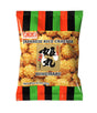 A package of Amanoya Himemaru Japanese Rice Cracker featuring an image of the crackers on the front, with a predominantly black, red, and green color scheme.