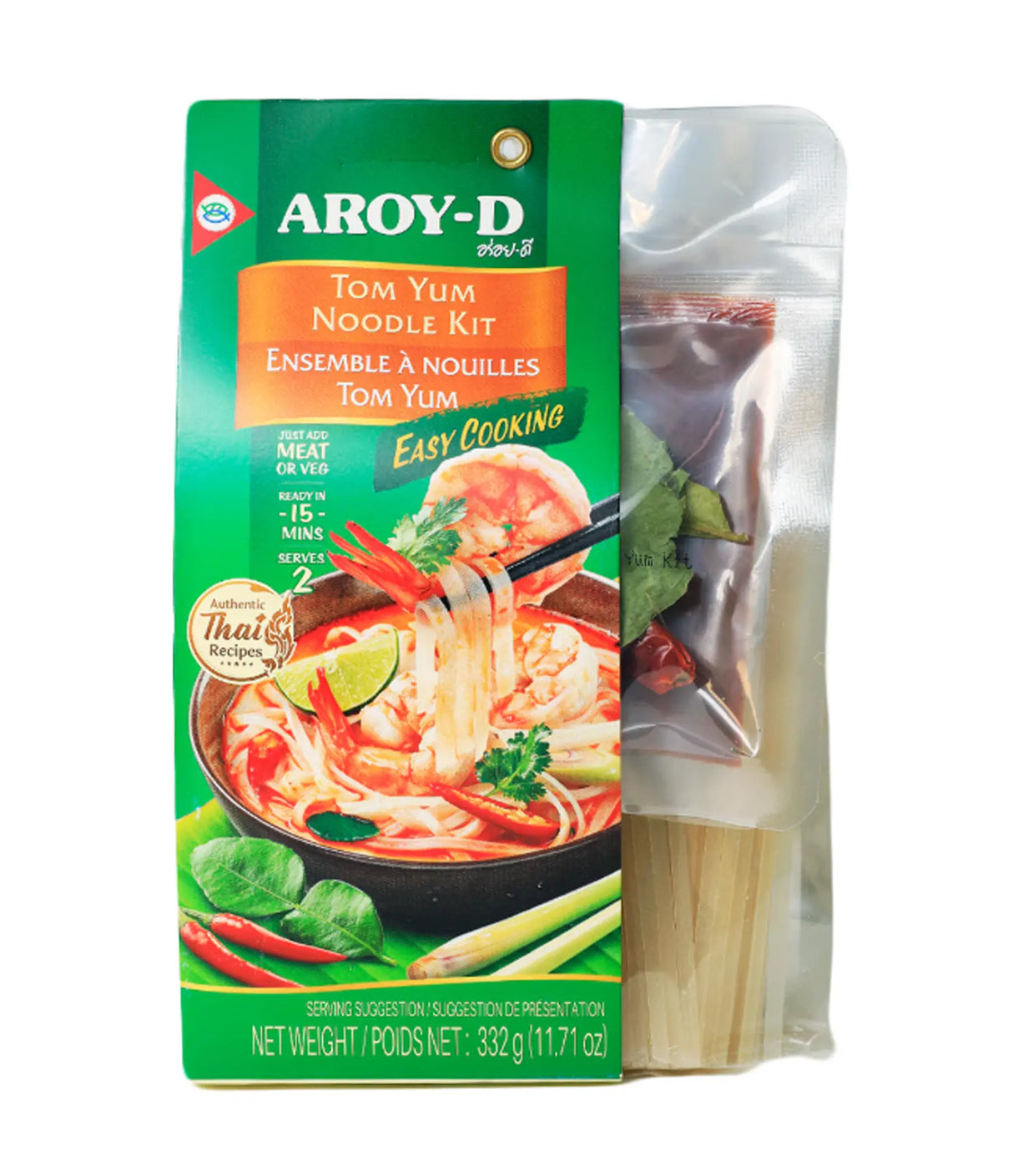 Aroy-D Tom Yum Noodle Kit packaging on a white background