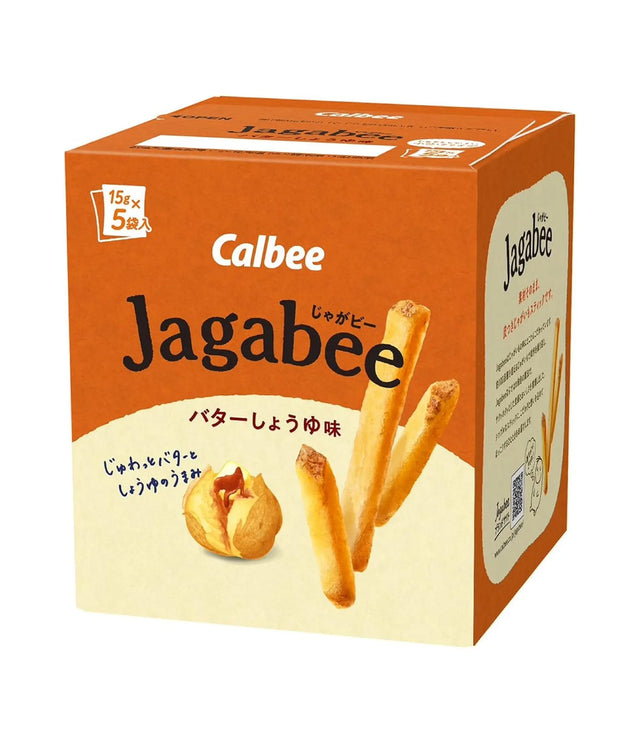 Calbee Jagabee snack stick packaging on a white background
