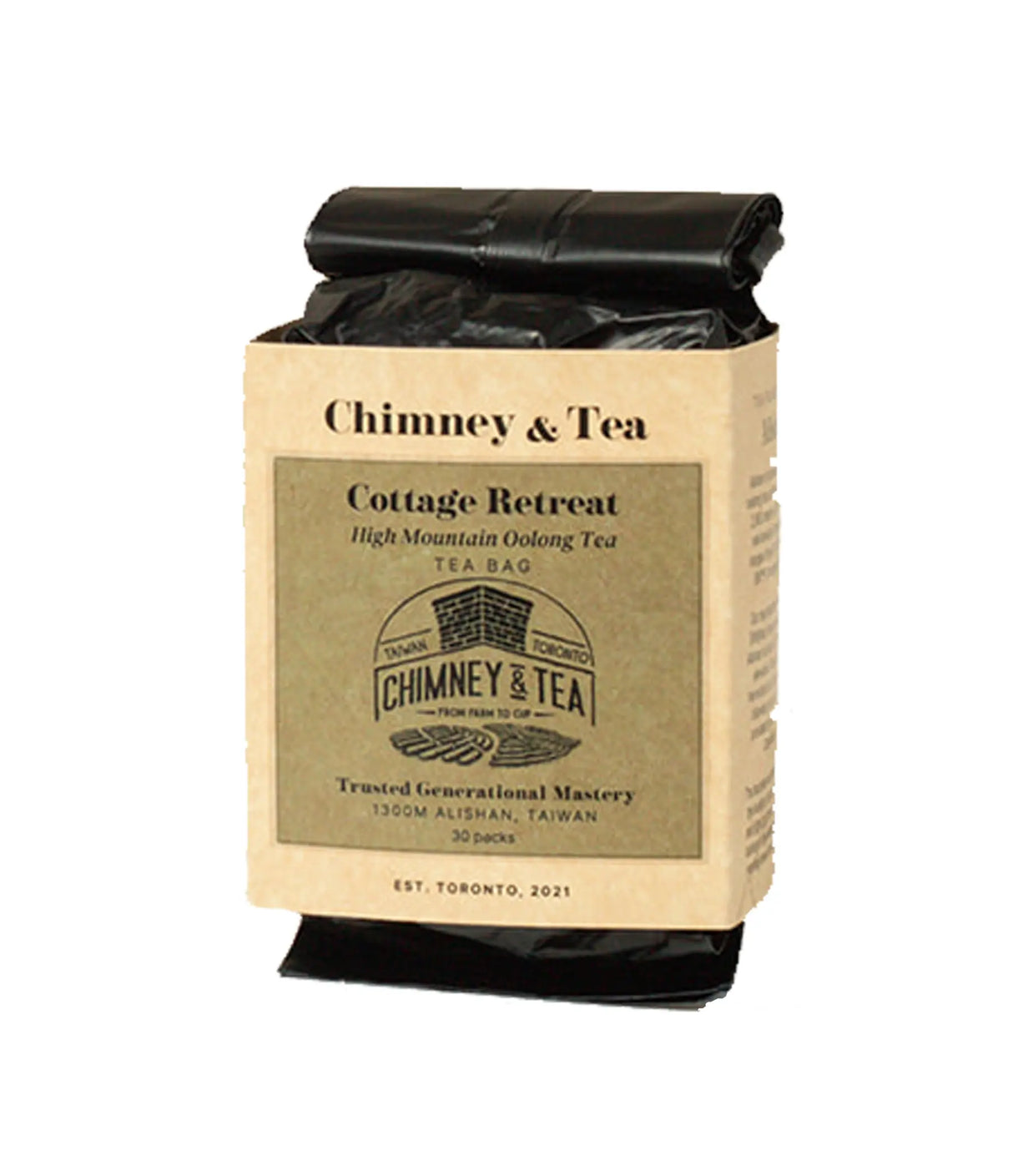 Chimney & Tea - Cottage Retreat High Mountain Oolong Tea (30 Tea Bags) - Paper