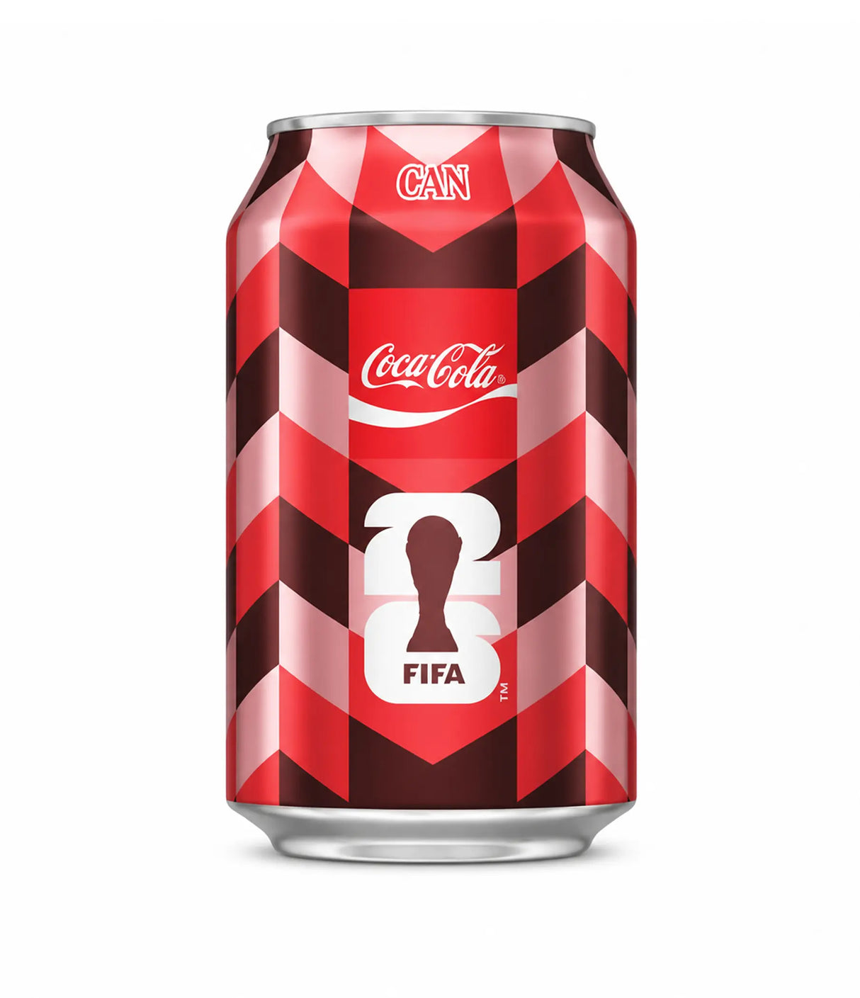 Coca-Cola can with FIFA logo on a white background