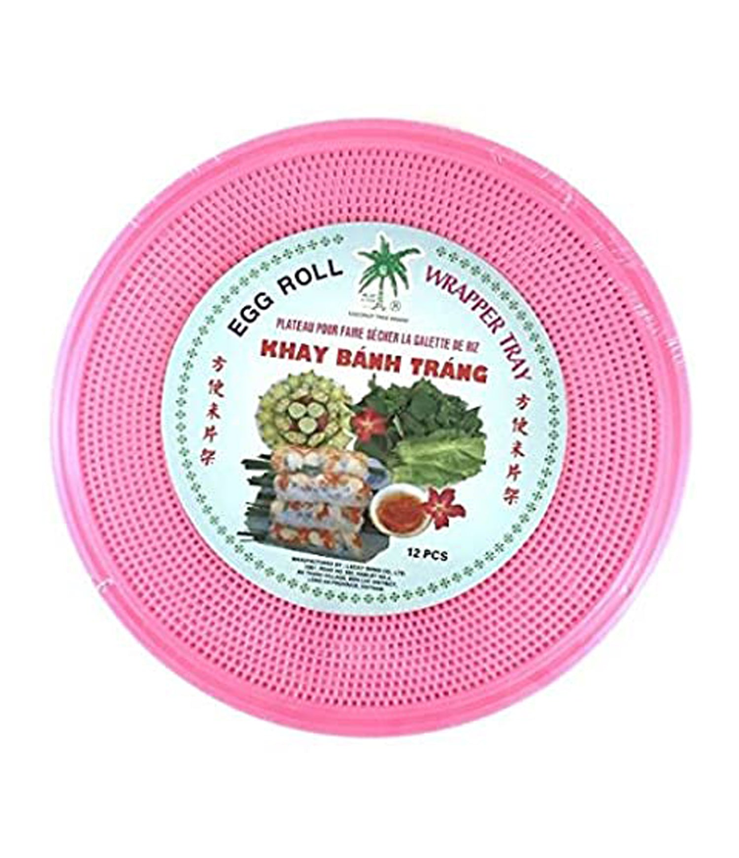 Coconut Tree - Egg Roll Wrapper Tray - Pink (12pcs) 31cm