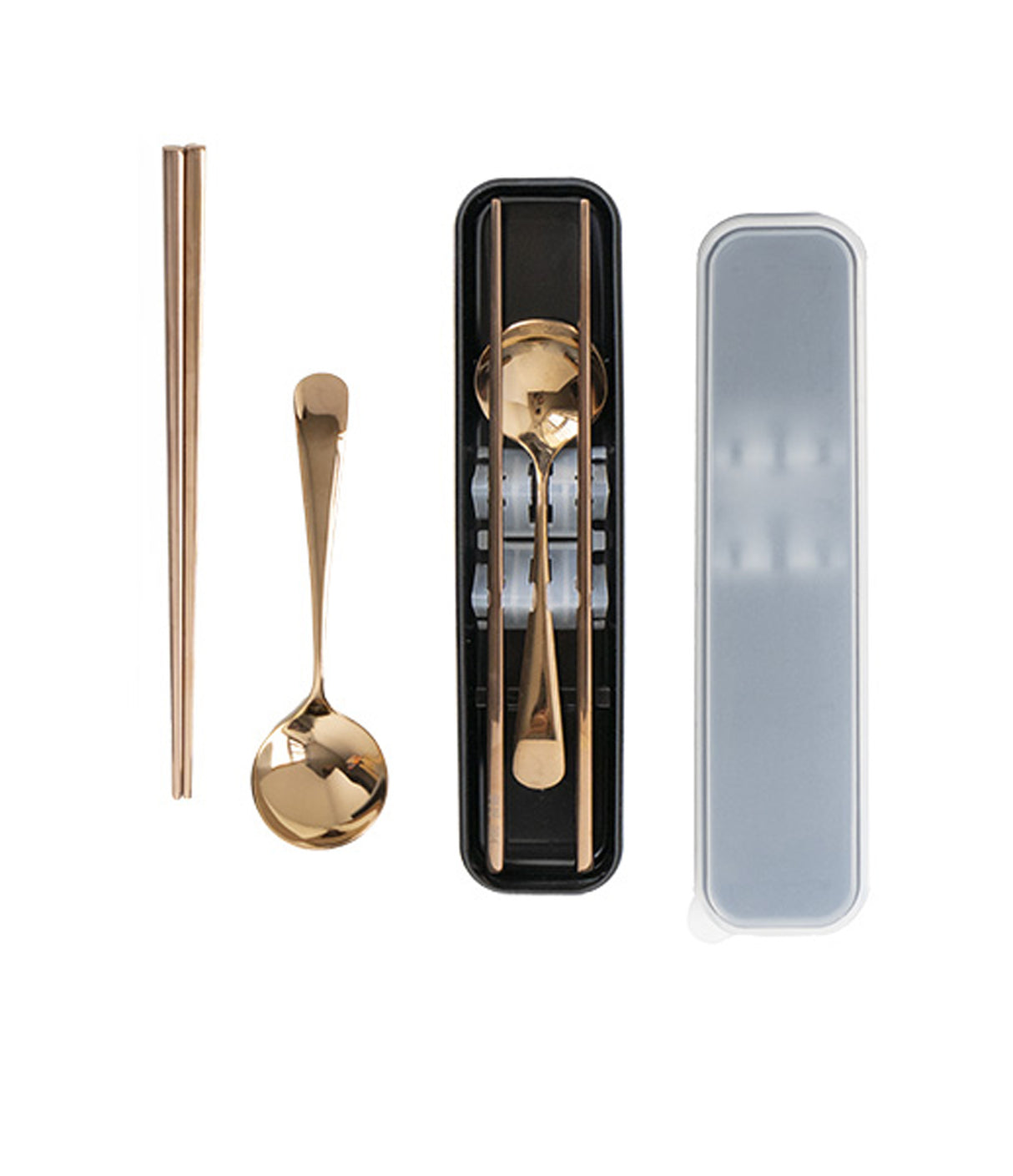 EMF - 2pc Rose Gold Stainless Steel Chopstick & Spoon Set