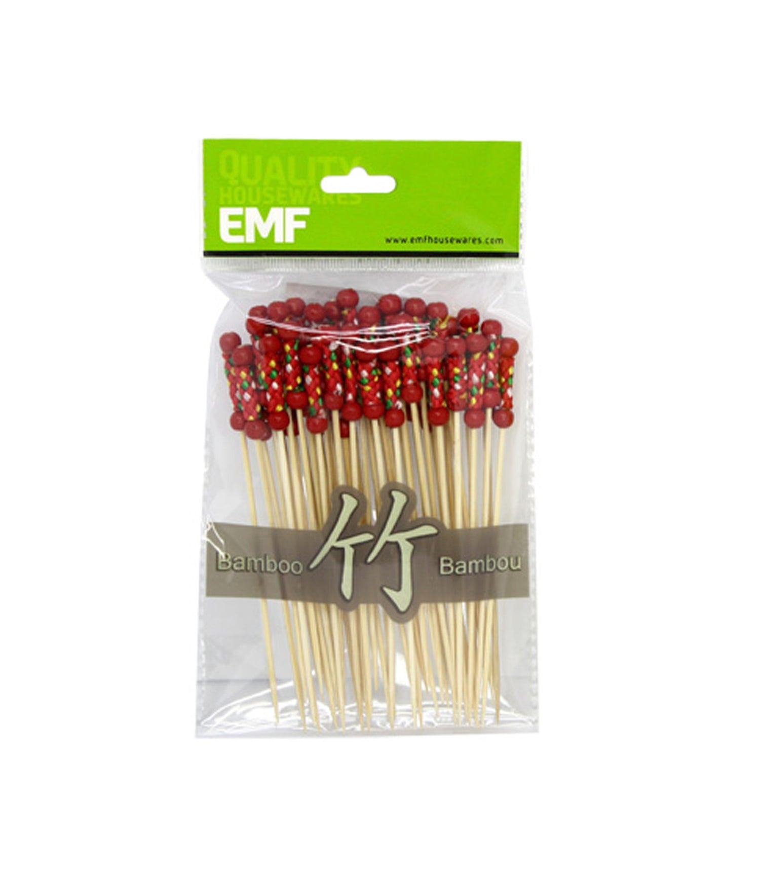 EMF - 50-pc Red Bamboo Skewer (Double Beaded) 12cm