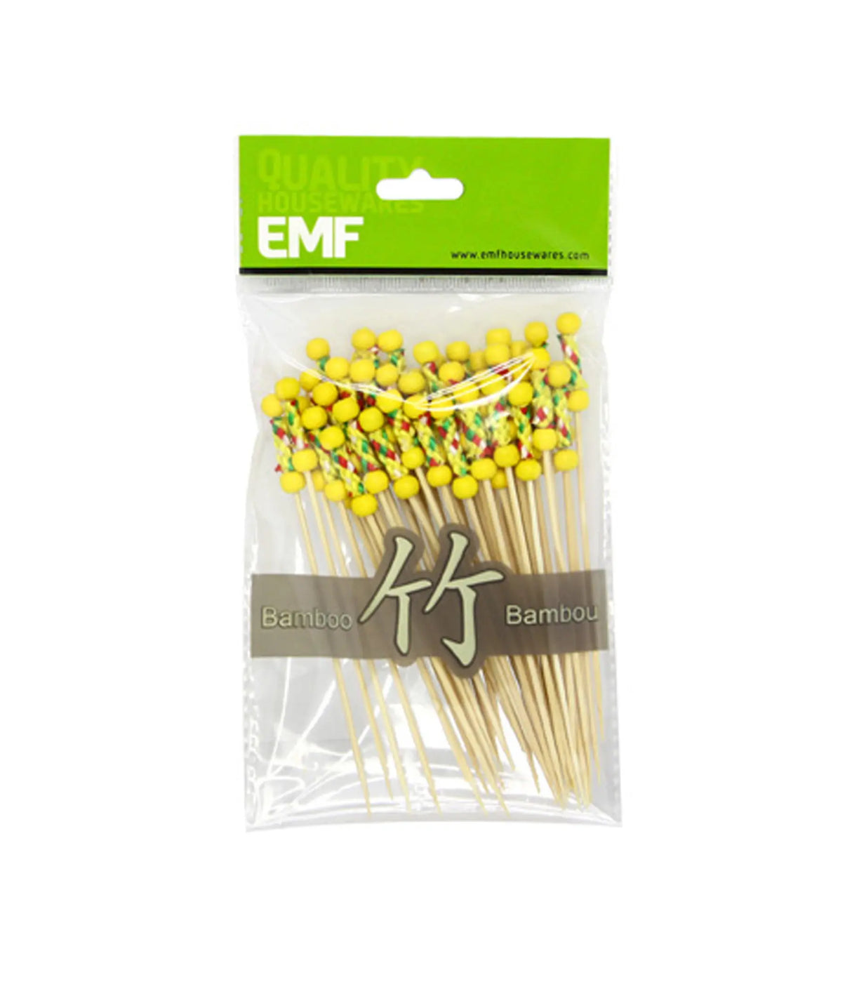 EMF - 50-pc Yellow Bamboo Skewer (Double Beaded) 12cm