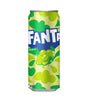 Fanta can with green design on a white background