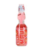 A bottle of Hata Ramune Soda with Strawberry Flavor, 200ml, with Japanese text and graphics on the label.