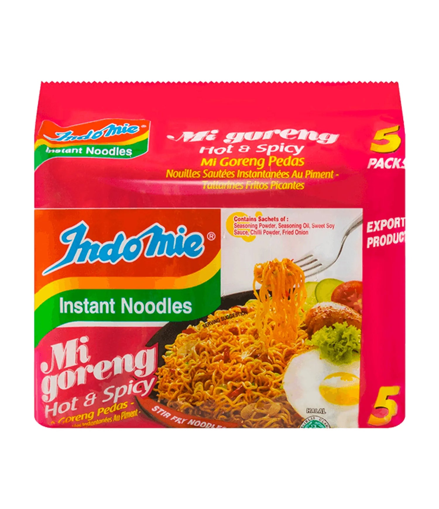 Indomie - Mi Goreng Fried Noodles (Hot & Spicy) 5x80g
