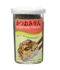A container of JFC Katsuo Fumi Furikake Rice Seasoning, with a label displaying the product name and an image of seasoned rice.