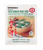 A packaged product of Kikkoman Instant Tofu-Spinach Miso Soup, showing the product name, weight of 1.05 oz (30g), and an image of a bowl of soup with tofu and spinach.