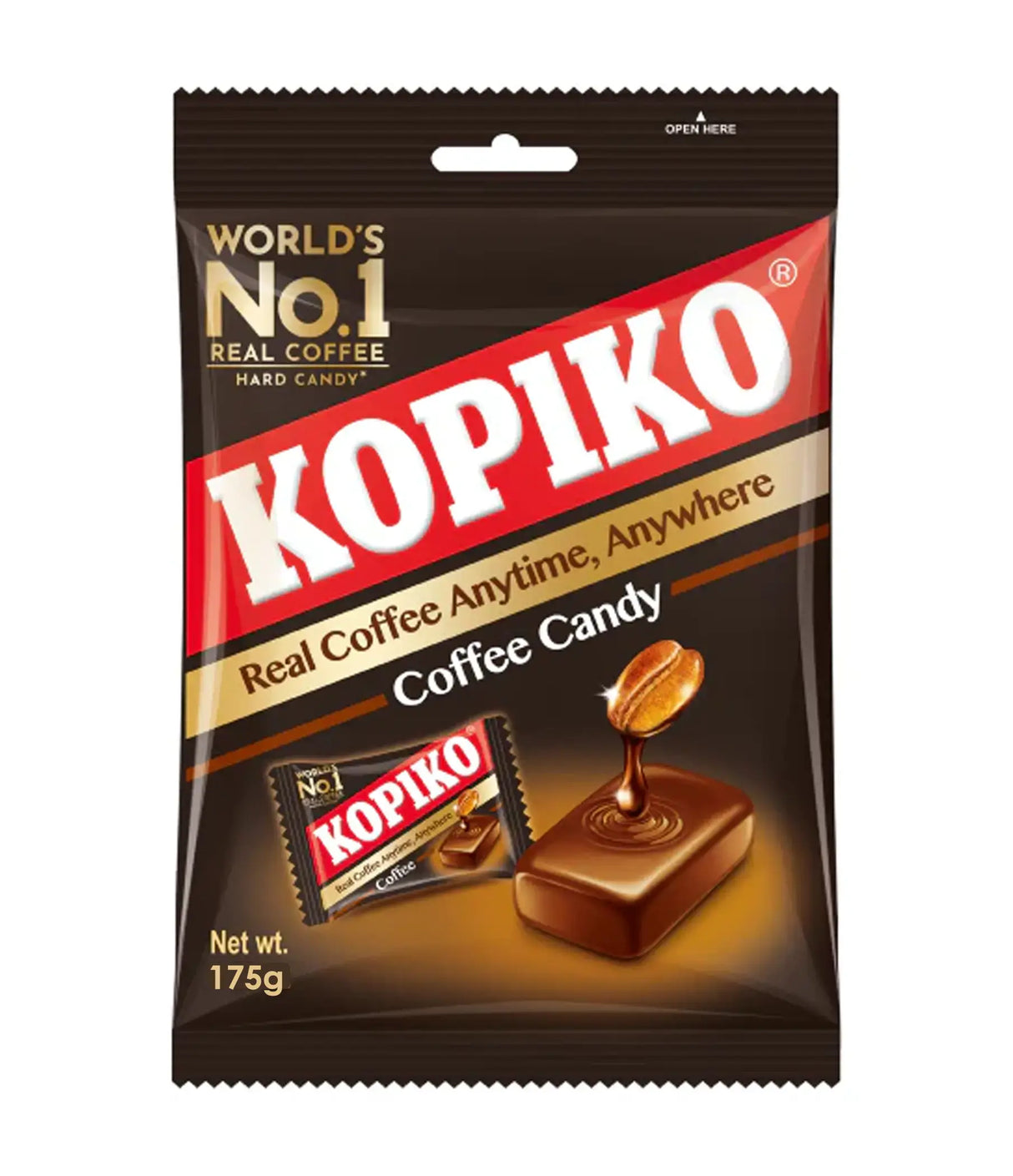 Kopiko coffee candy package on a white background