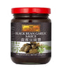 A jar of Lee Kum Kee Black Bean Garlic Sauce, 226g, with a label showing the product name and an image of black beans and garlic.