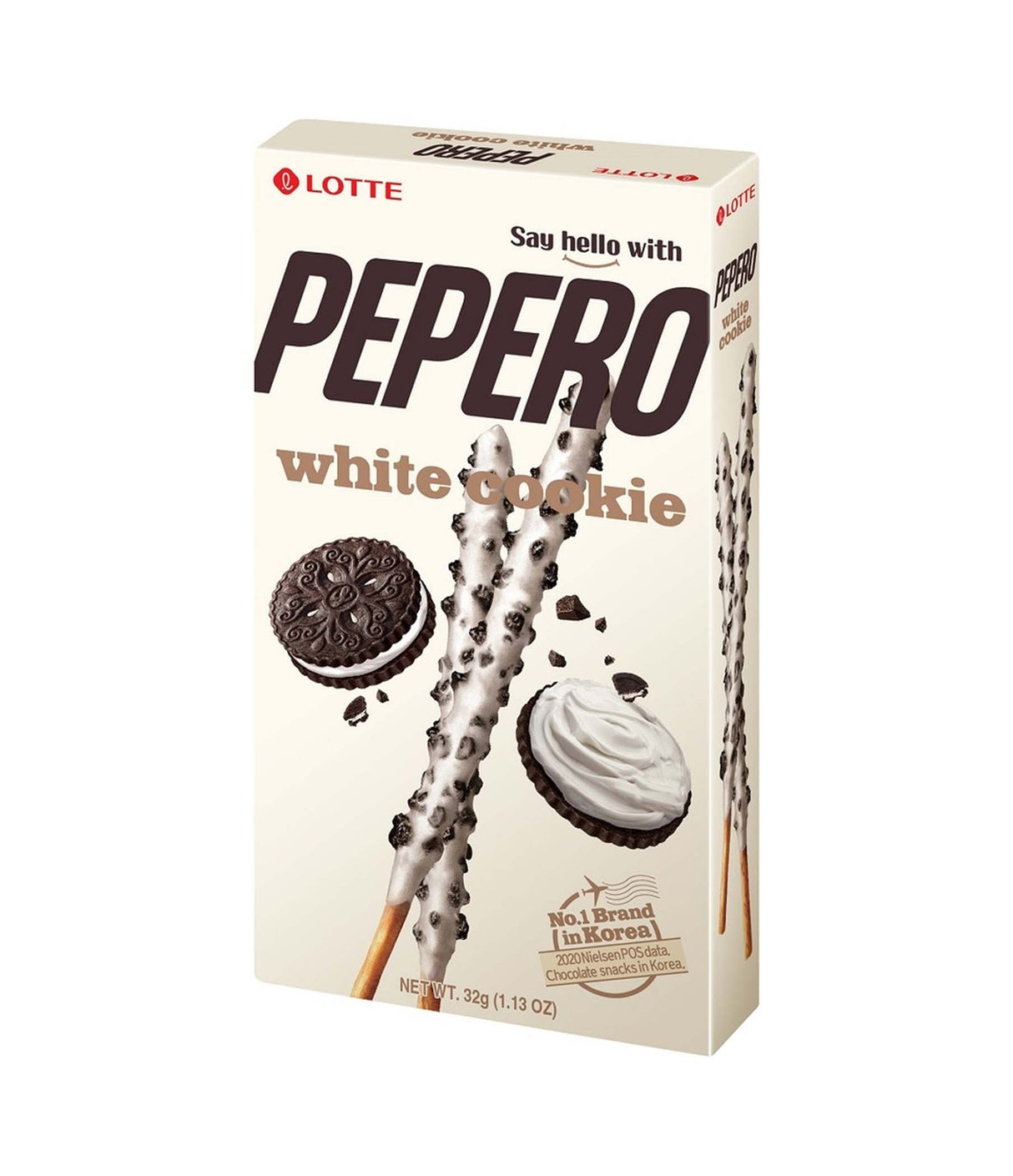 Lotte - Pepero White Cookie Stick Biscuit with White Chocolate 32g
