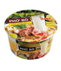 Packaging of Mama Instant Rice Noodles Beef Flavour Pho Bo showing the product name, image of the noodles with beef and vegetables, and the phrase 'Product of Thailand'.