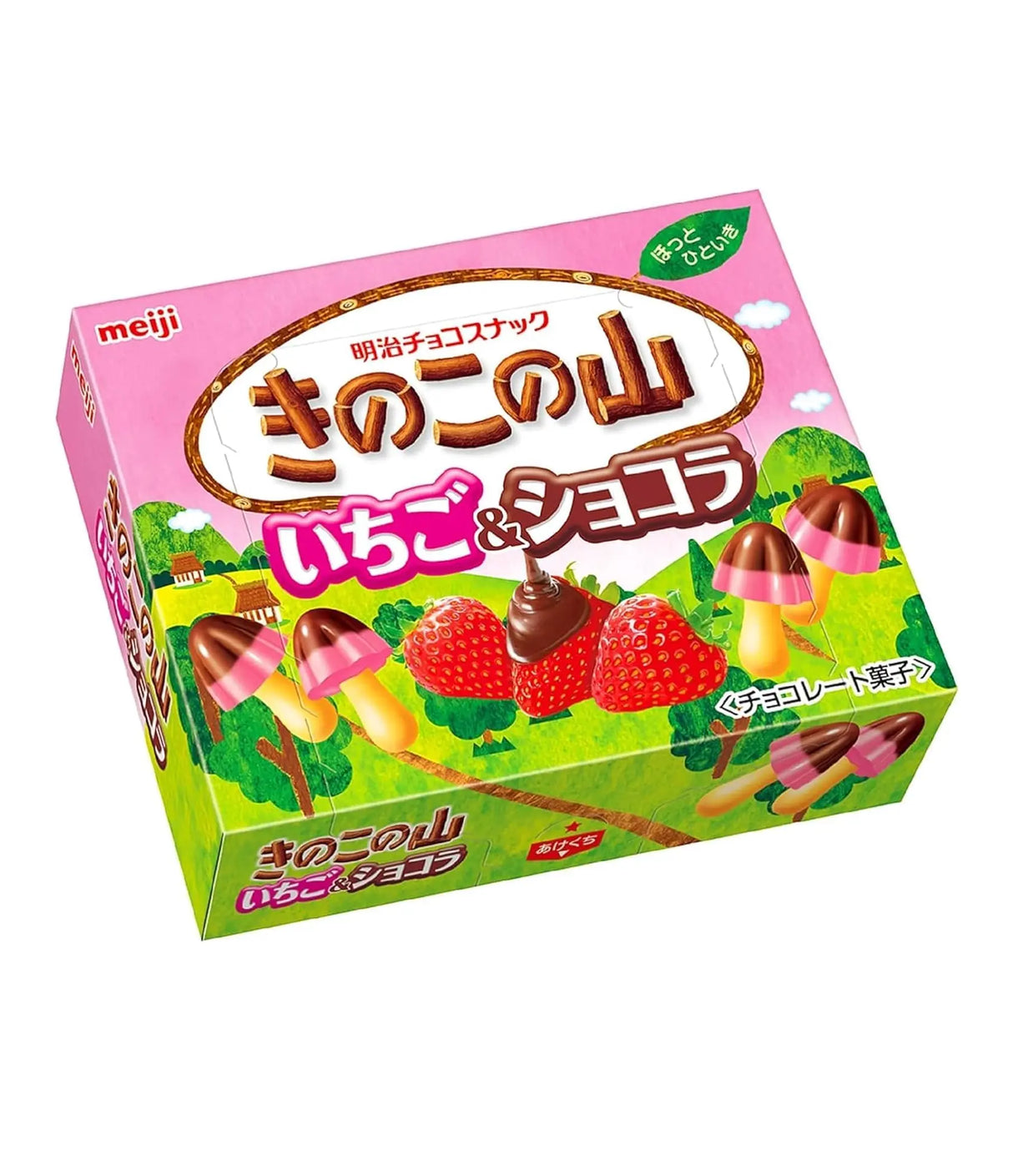 Meiji - Mushroom Mountain Strawberry & Chocolate Biscuits 64g