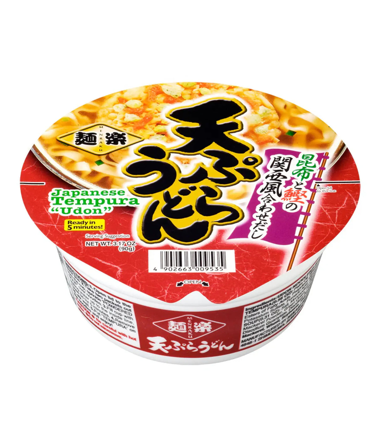 Menraku - Udon Tempura japonais 90g