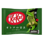 A package of Nestle Kit Kat Chocolate in Green Tea flavor, predominantly green in color with the Kit Kat logo visible.