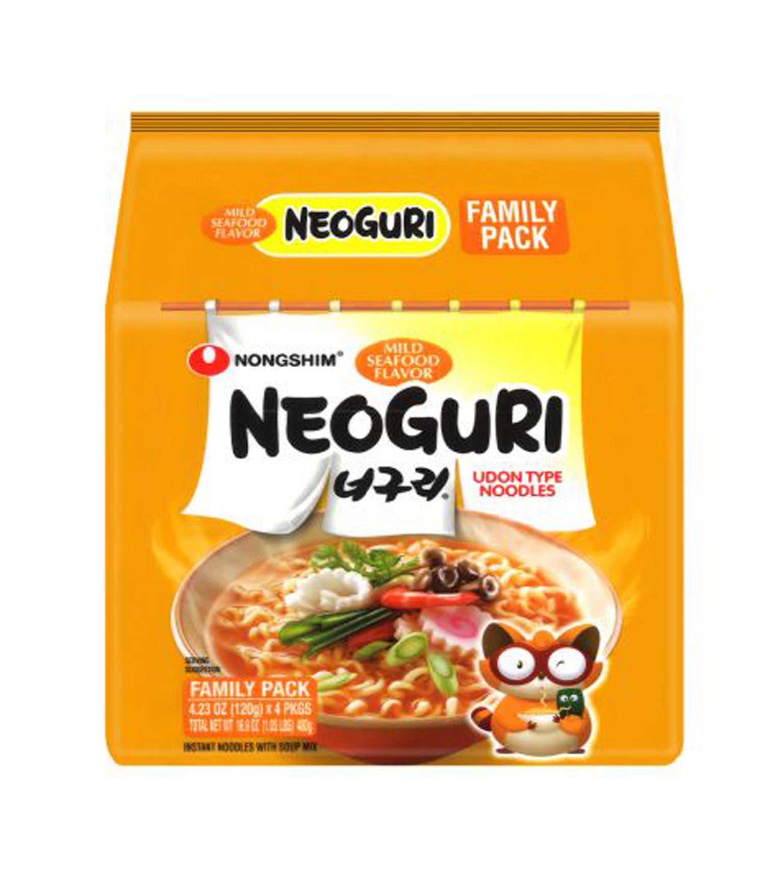 Nongshim - Neoguri Udon Noodle Soup (Mild Seafood Flavor) 4x120g