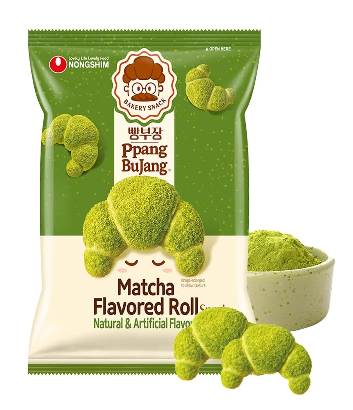 Nongshim - Ppang BuJang Matcha Flavored Roll Snack 55g