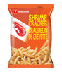 A package of Nongshim Shrimp Cracker 75g, displaying the product name and an image of the crackers. The packaging is primarily orange with a white section showing the shrimp crackers.