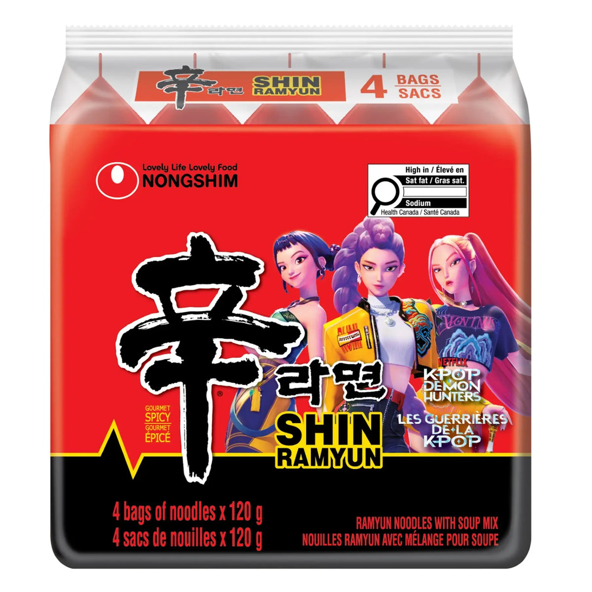 Nongshim x KPop Demon Hunters - Shin Ramyun Noodle Soup 4x120g