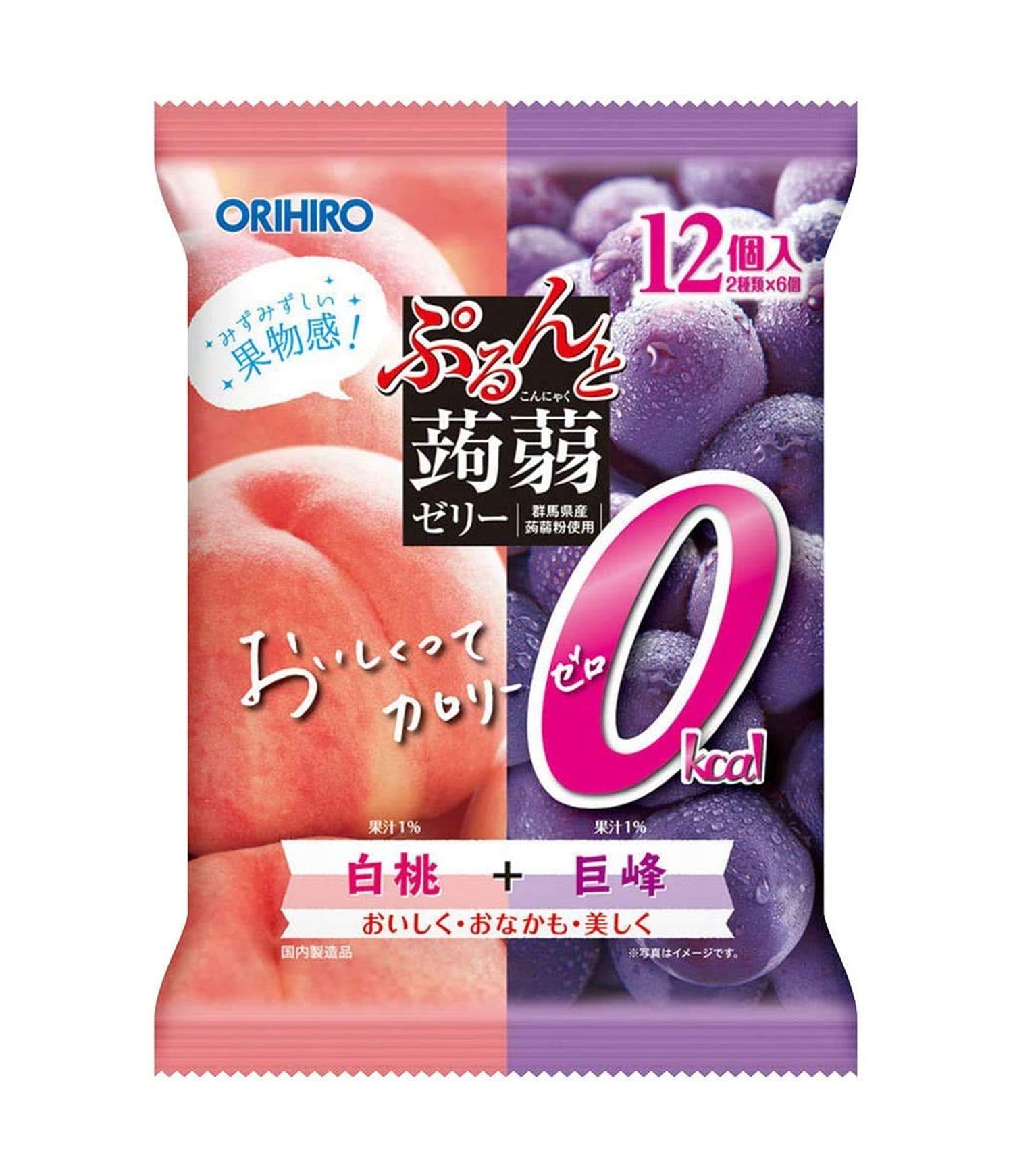 Orihiro - Konjac Jelly (Peach & Grape) 216g