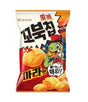 A package of Orion - Kkobuk Turtle Chips (Mala Flavour) featuring an illustration of a turtle and chips, with Korean text and a cartoonish design.
