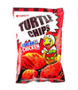 Packaging of Orion Turtle Chips with Korean Chicken flavor on a white background