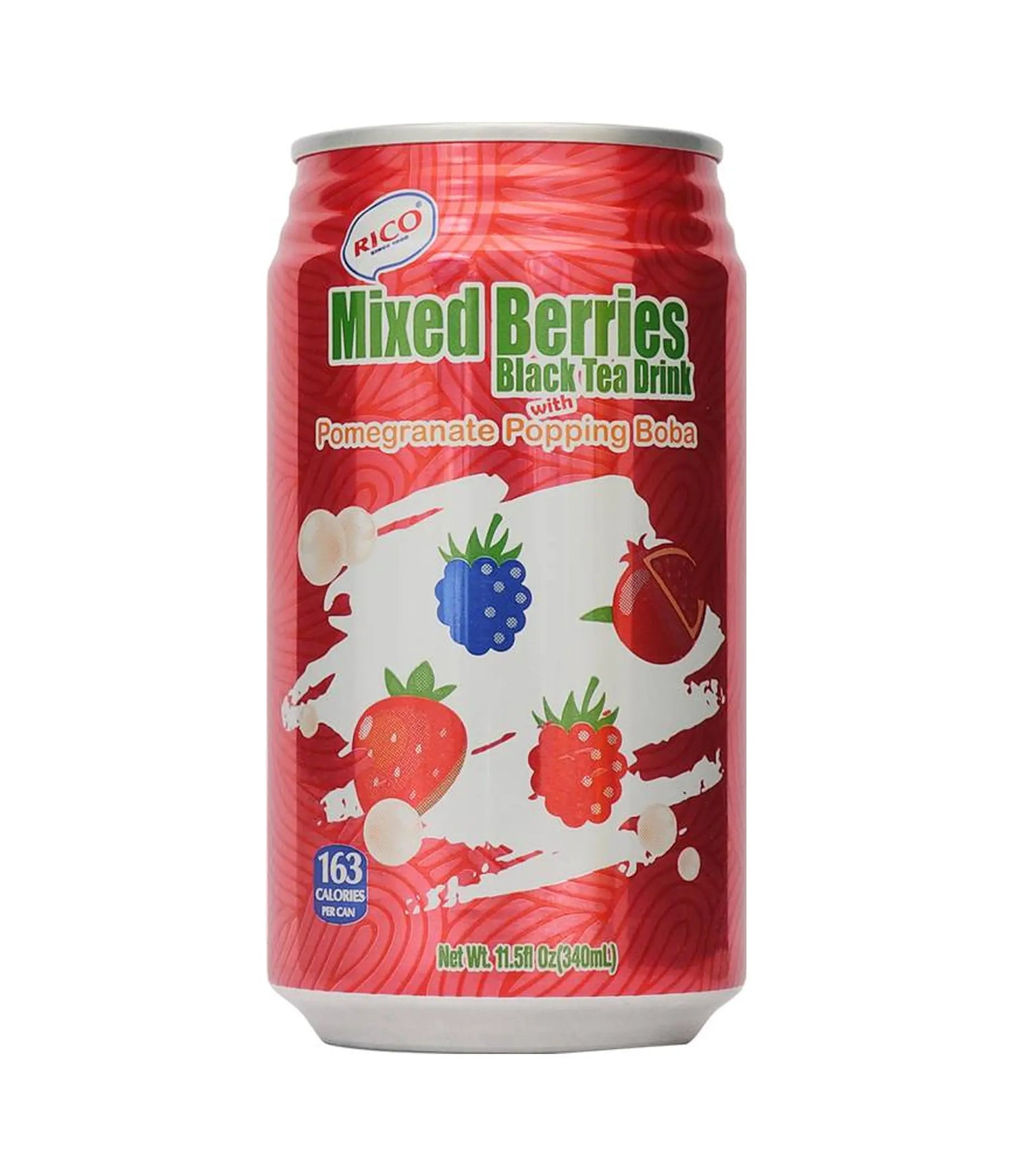 Rico - Mixed Berries Black Tea Drink with Pomegranate Popping Boba 340ml