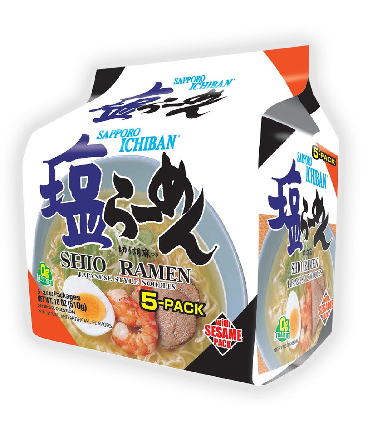Sapporo Ichiban - Shio Ramen Japanese Style Noodles 5x102g