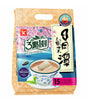 Packaging of Shih Chen 3:15pm Sun Moon Lake Milk Tea showing a cup of milk tea and cherry blossoms, indicating it is a product of Taiwan.