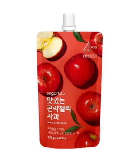 Red pouch with apple design and 'sugarlolo' branding on a white background
