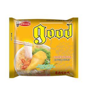Packaging for Acecook Instant Mung Bean Vermicelli (Chicken Flavour) featuring the product name, an image of the noodles, and the brand logo.