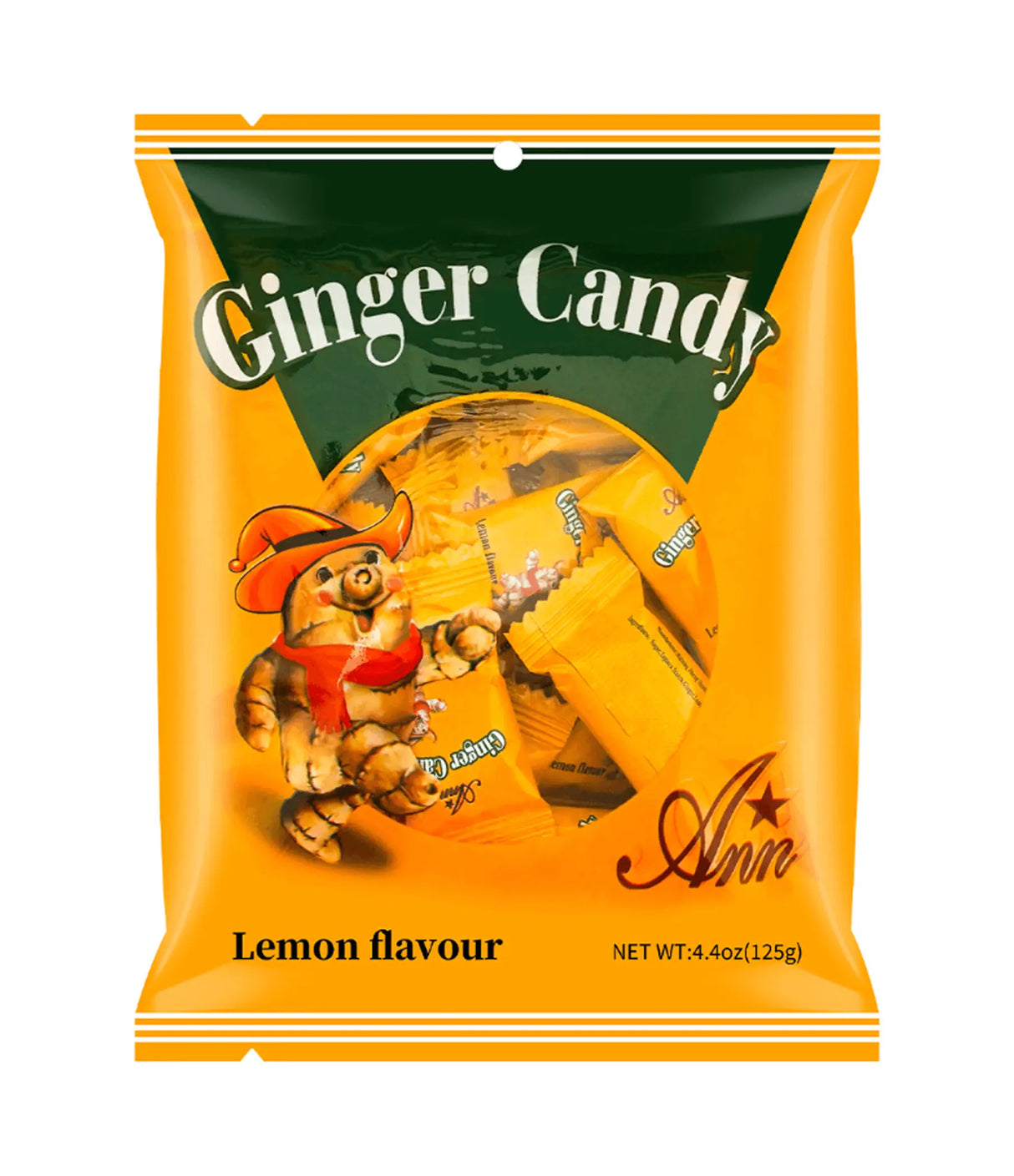 Ann - Ginger Gummy Candy (Lemon) 125g
