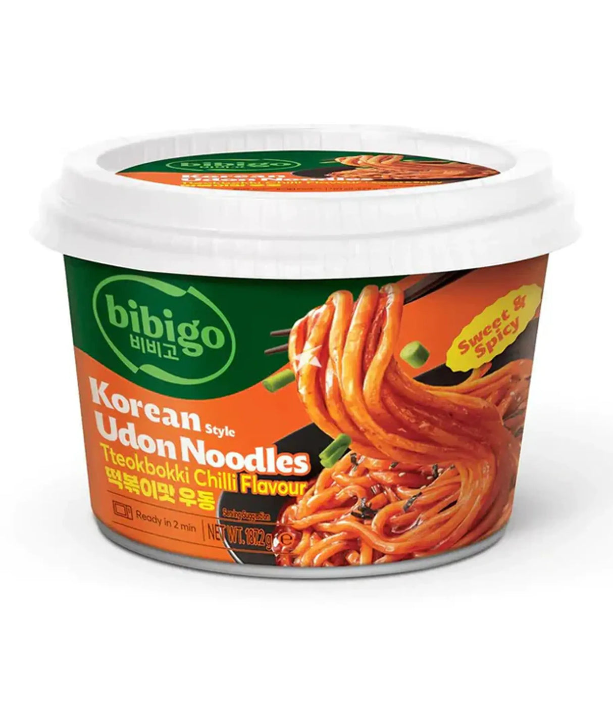 Bibigo - Korean Style Udon Noodles with Tteokbokki Chili Flavour Sauce 187g