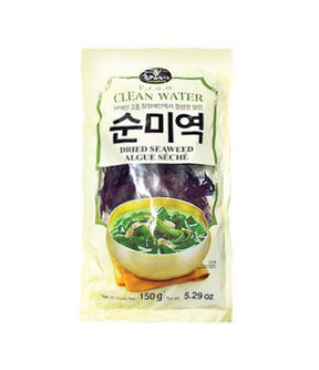 Packaging of Choripdong Dried Seaweed, showing the product name in English and Korean, along with an image of dried seaweed and a bowl of soup.