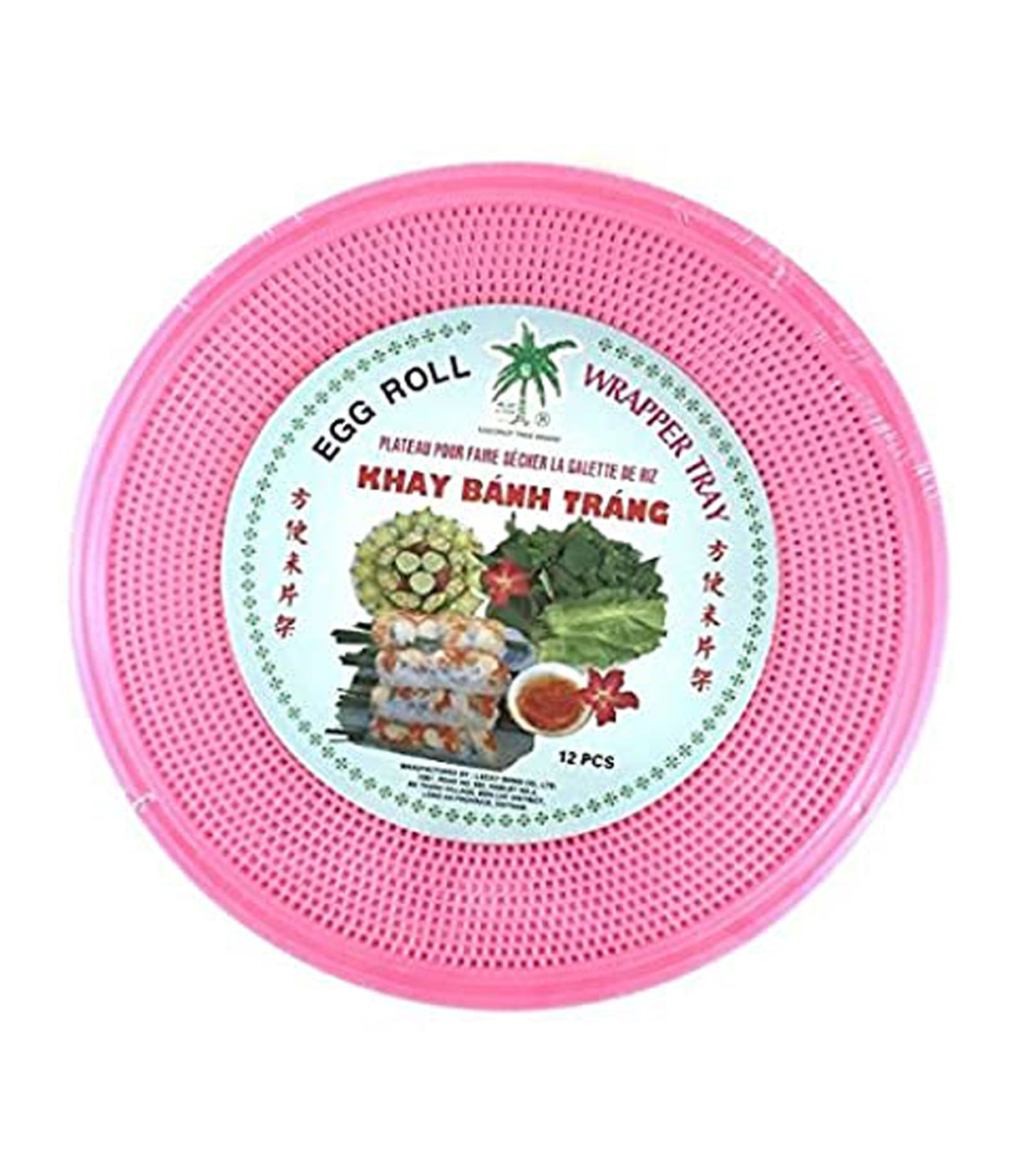 Coconut Tree - Egg Roll Wrapper Tray - Pink (12pcs) 31cm