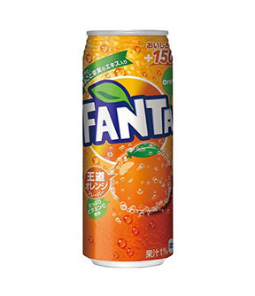 A can of Fanta Orange Soda with Japanese text and orange graphics, indicating the flavor and origin.