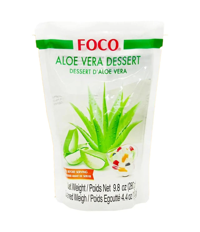 FOCO Aloe Vera Dessert packaging on a white background