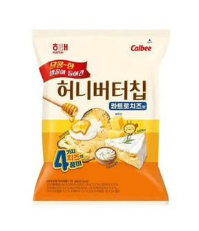 A package of Haitai Honey Butter Chip (Quattro Cheese) 55g, displaying the product name in Korean and English, with an image of the chips and cheese.