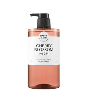 Happy Bath Cherry Blossom No 254 body wash bottle on a white background
