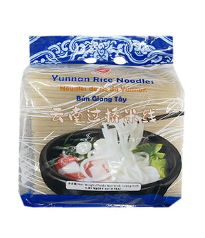 Packaged Yunnan Rice Noodles with a visual of the noodles in a bowl, indicating a product of China.