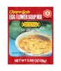Packaging of Kikkoman Chinese Style Egg Flower Soup Mix, showing the product name, weight of 0.88 oz (25g), and an image of the soup.