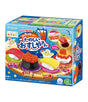 A box of Kracie Popin' Cookin' Candy Kit featuring images of candy pieces arranged to look like sushi, with colorful packaging.