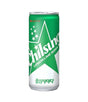 A single can of Chilsung Lemon Lime Soda on a plain white background. The can features a vibrant green and white design with a large star graphic and the brand name 'Chilsung' written in white script.