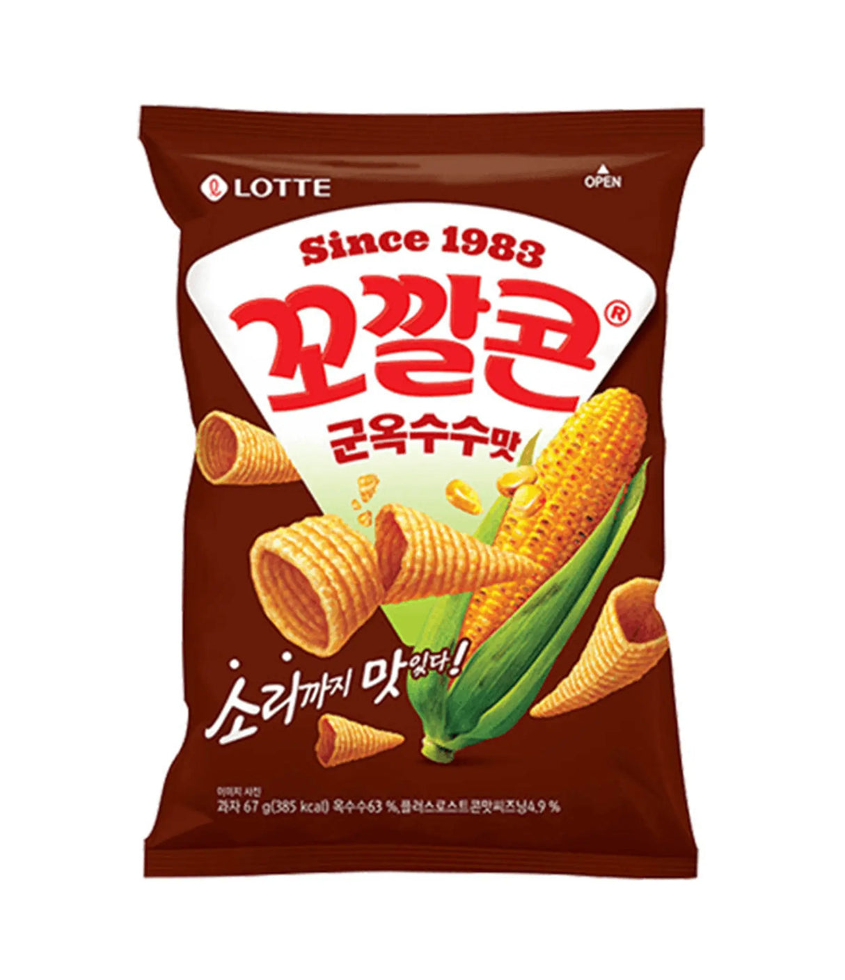 Lotte - Chips de Maïs Soufflé (Maïs Grillé) 144g
