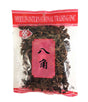 Packaged Star Anise seeds in a clear plastic bag with red and white label featuring Chinese characters.