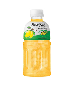 Mogõ Mogõ mango juice bottle on a white background