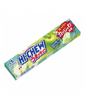 Box of Hi-Chew candy with green apple illustration on a white background